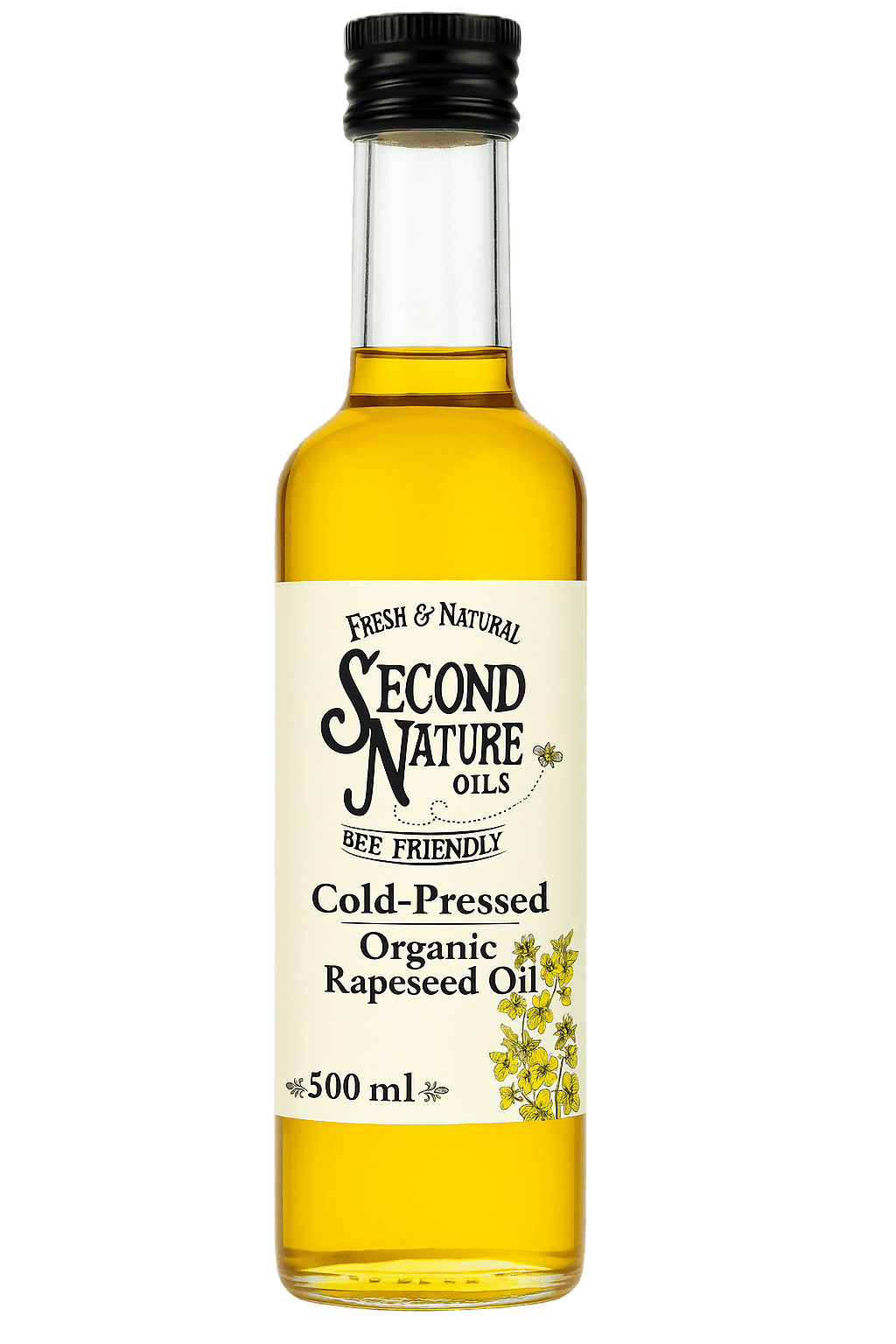 COLD-PRESSED ORGANIC RAPESEED OIL - 500-ml bottles
