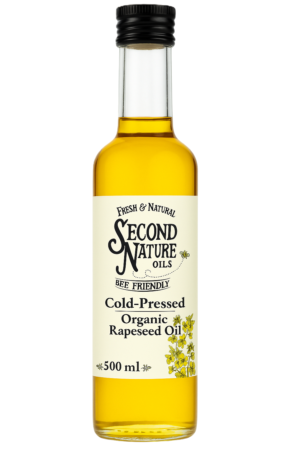 COLD-PRESSED ORGANIC RAPESEED OIL - 500-ml bottles